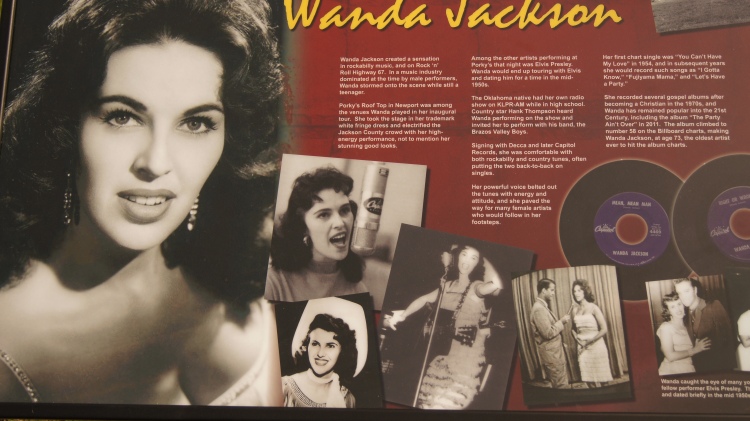 Wanda  is a pioneer of rock-a-billy  she's still going strong -  Recently set the record  for an artist  to hit the billboard at her present age- 